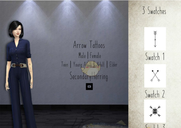 模拟人生4多款箭头纹身MOD