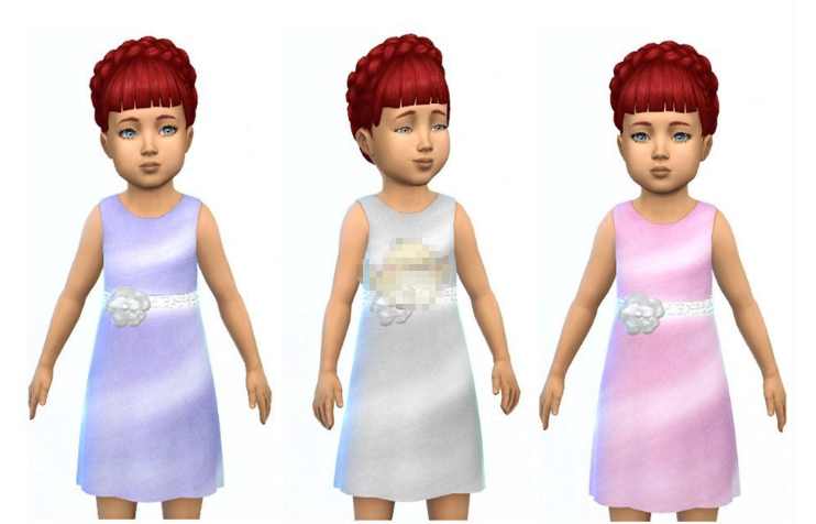 模拟人生4女孩渐变色连衣裙MOD