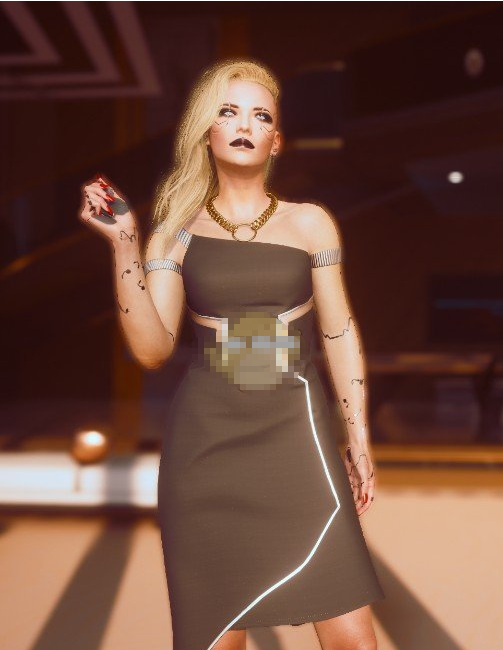 赛博朋克2077不对称连衣裙礼服MOD