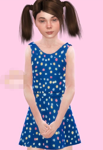 模拟人生4女孩彩色点状连衣裙MOD