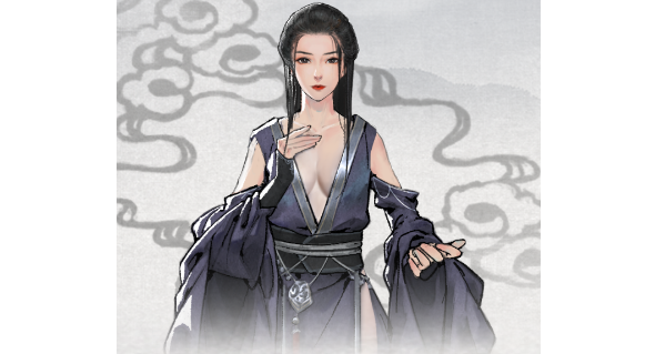 鬼谷八荒紫色深V露袖服饰MOD