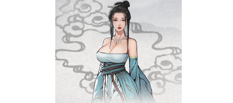 鬼谷八荒蓝色露肩抹胸服饰MOD