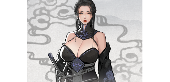 鬼谷八荒紫色丰腴水袖服饰MOD