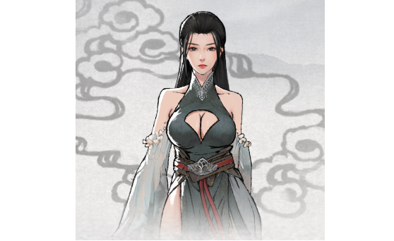 鬼谷八荒墨绿丰满旗袍服饰MOD