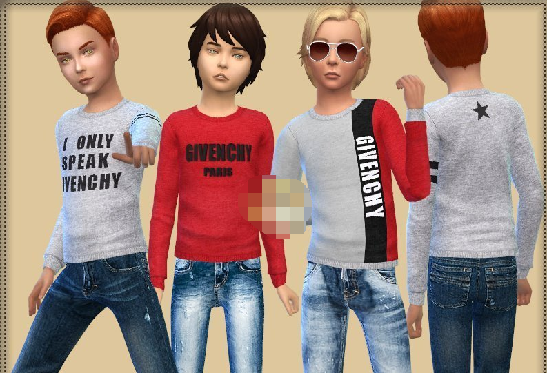 模拟人生4小男孩简洁舒适毛衣MOD