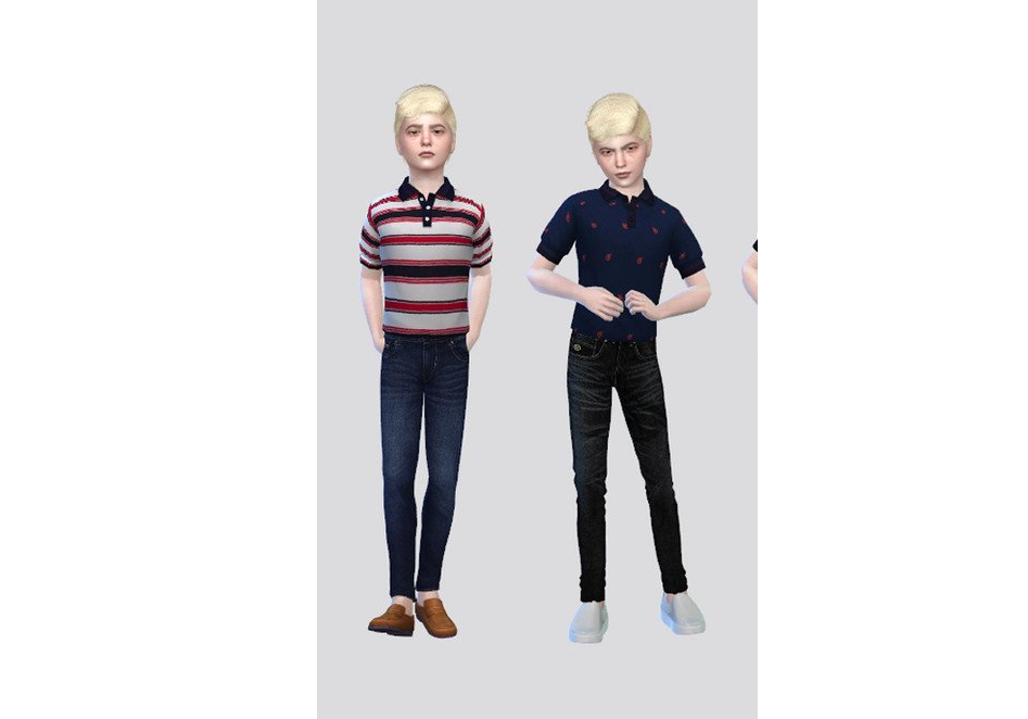 模拟人生4男孩多款式polo衫MOD