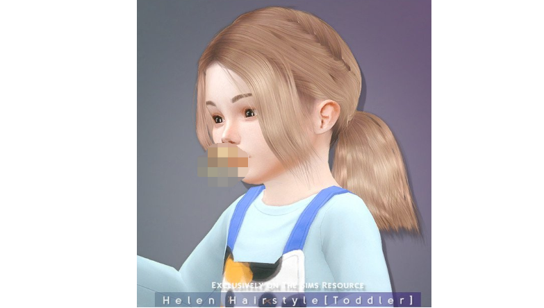 模拟人生4幼儿双刘海马尾发型MOD