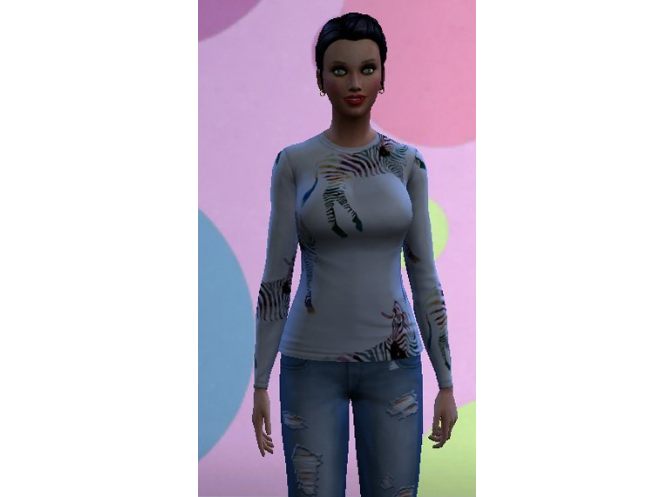模拟人生4彩色斑马短袖MOD
