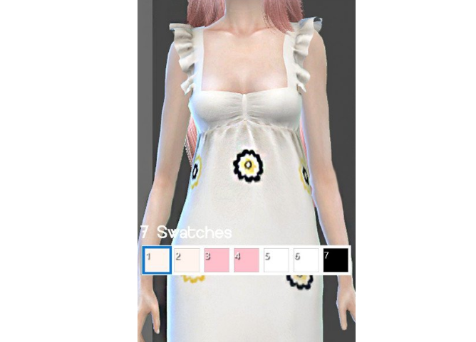 模拟人生4瘦身花边吊带连衣裙MOD