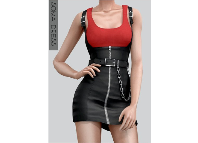 模拟人生4女性皮衣链条服装MOD