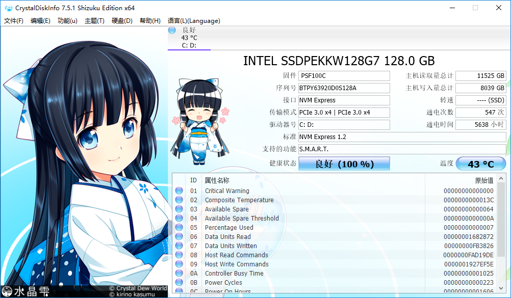 CrystalDiskInfo Shizuku Edition