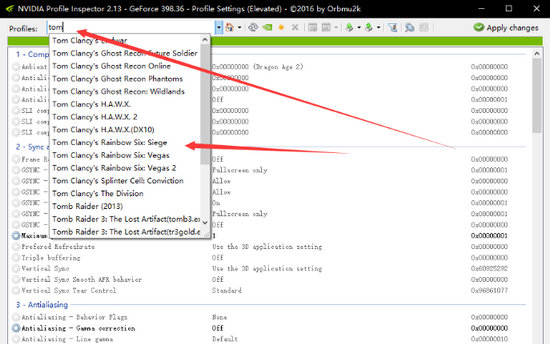 nvidiaProfileInspector