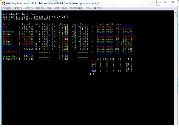 占星经常用的软件Astrolog32