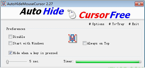 鼠标光标自动隐藏工具