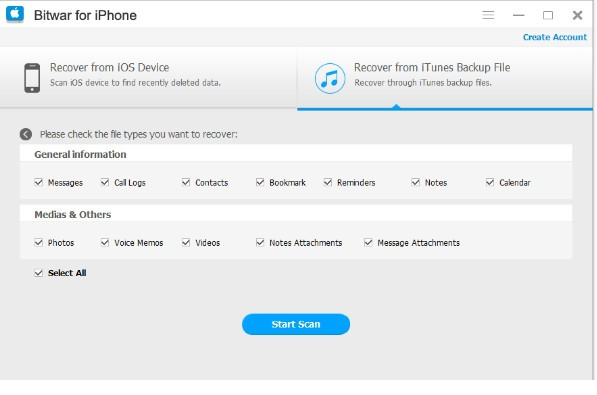 Bitwar iPhone Data Recovery