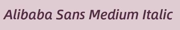 AlibabaSans Medium Italic