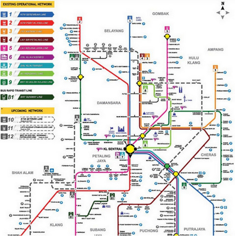 吉隆坡地铁图中文版
