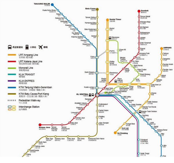 吉隆坡地铁图中文版