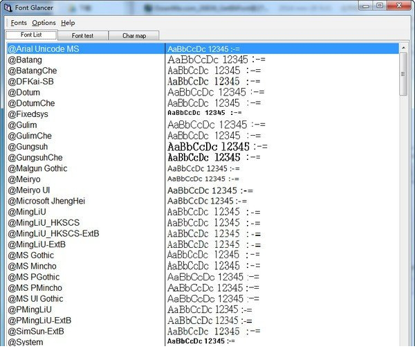 Font Glancer经常用的软件