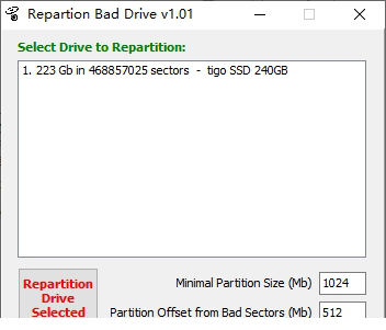 Repartion Bad Drive