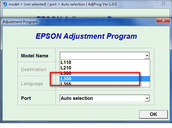 爱普生Epson L350清零经常用的软件