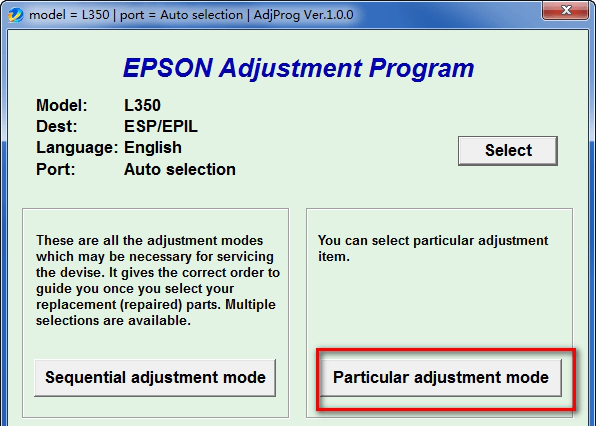 爱普生Epson L350清零经常用的软件