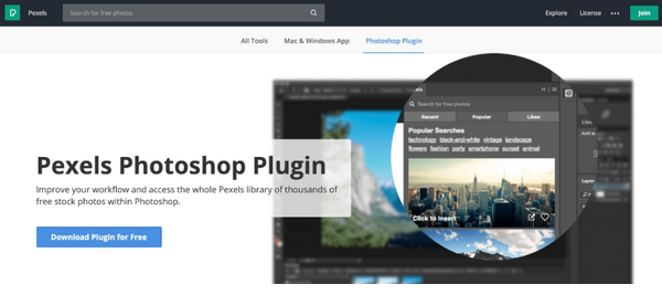 pexels Photoshop Plugin