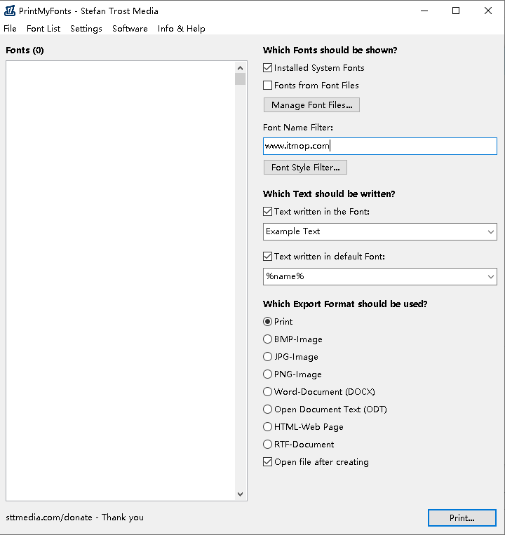 PrintMyFonts字体打印经常用的软件安装