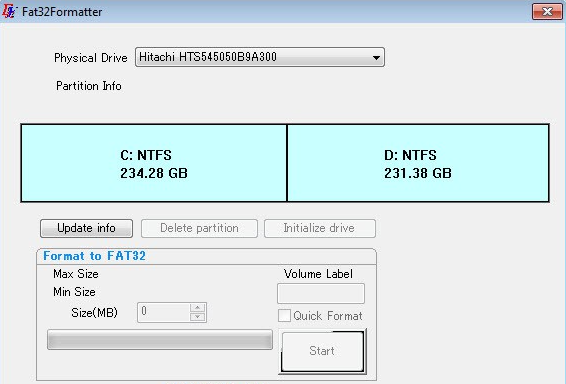 32G以上大内存卡FAT32格式化工具(fat32formatter)