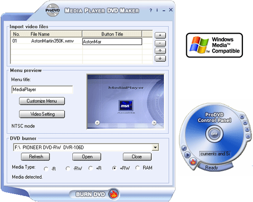 ProDVD Media Player DVD Maker v1.4