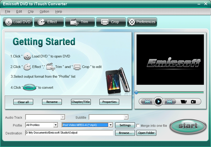 Emicsoft DVD to iTouch Converter(DVD转iTouch) v4.1.21