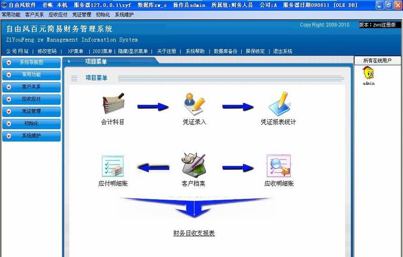 自由风简易财务管理软件 涓?汉瀹跺涵v1.7