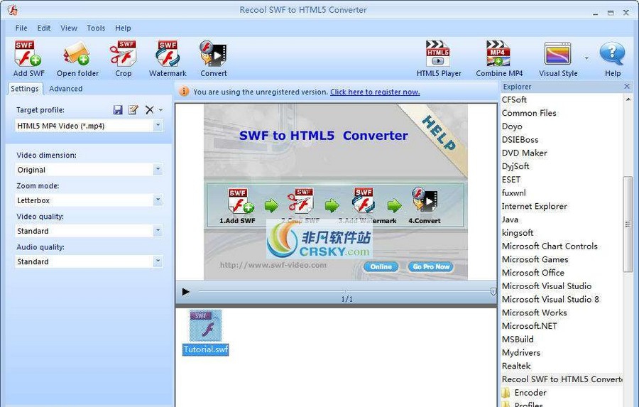 Recool SWF to HTML5 Converter v2.8