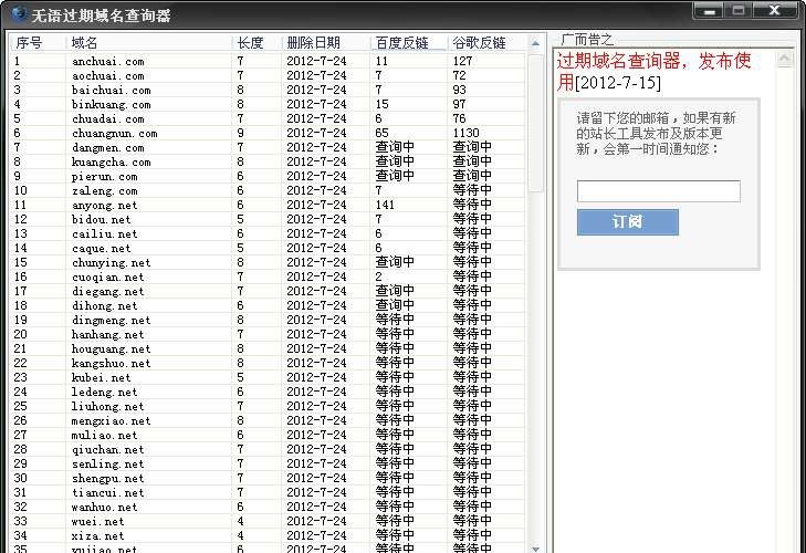 无语过期域名查询器 201306113