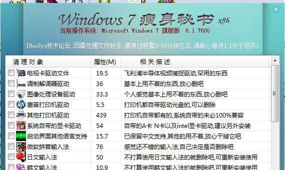 win7瘦身秘书 v2012014