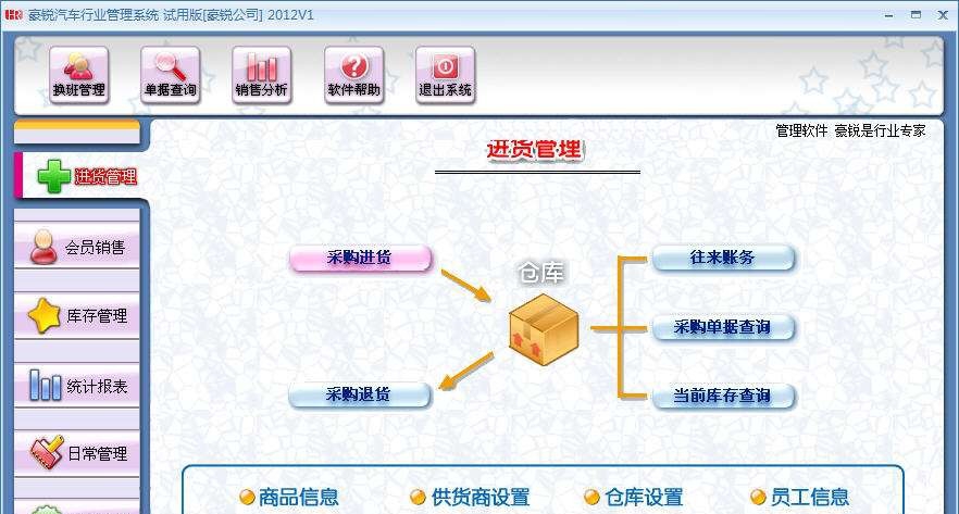 豪锐汽车进销存管理软件 v2016