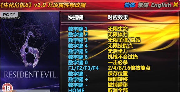 生化危机6修改器 v1.7