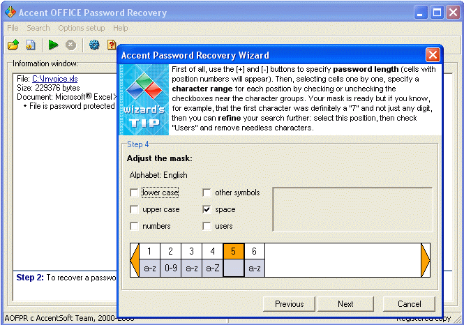 Accent Office Password Recovery v8.5