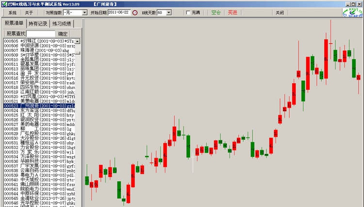 巴特K线练习与炒股水平测试软件系统 v13.16