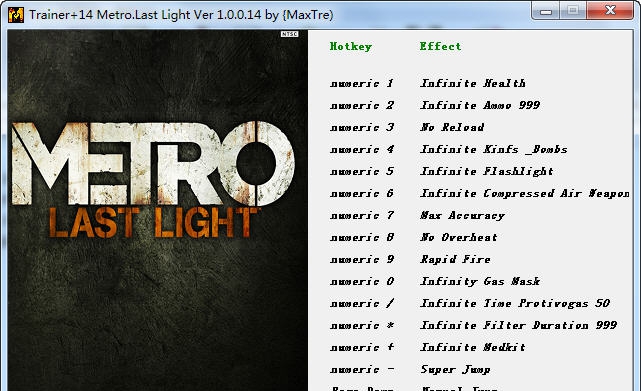 地铁最后的曙光十四项修改器 v1.0.0.19 地铁最后的曙光十四项修改器 v1.0.0.19