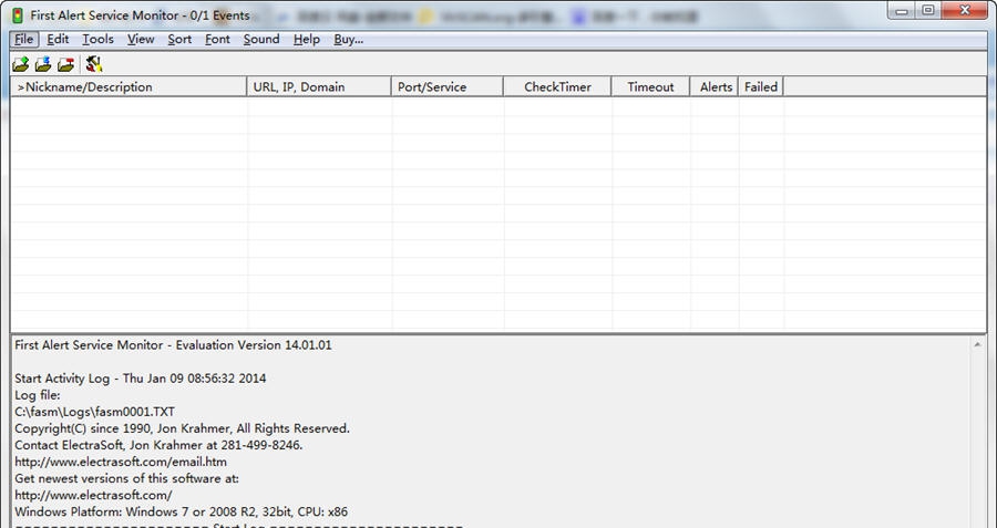 First Alert Service Monitor v16.06.07