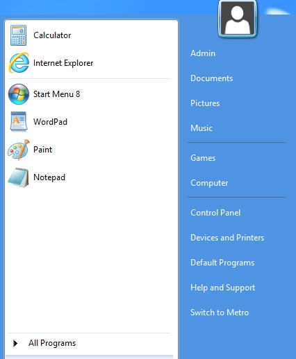 Start Menu 8(Win 8开始菜单恢复) v1.46