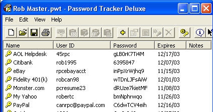 Password Tracker Deluxe v3.69