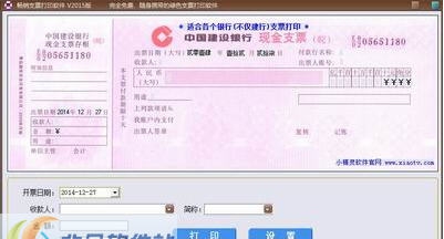 畅销支票打印软件 v2015 閸忓秷鍨倂1.5