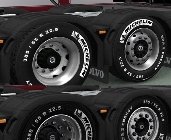 欧洲卡车模拟2沃尔沃车型米其林轮胎包mod v1.6