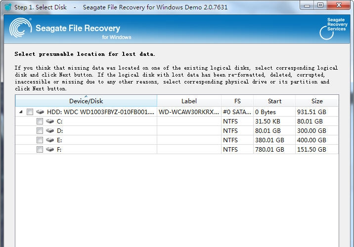 Seagate FILE RECOVERY(希捷硬盘数据恢复) v3.5