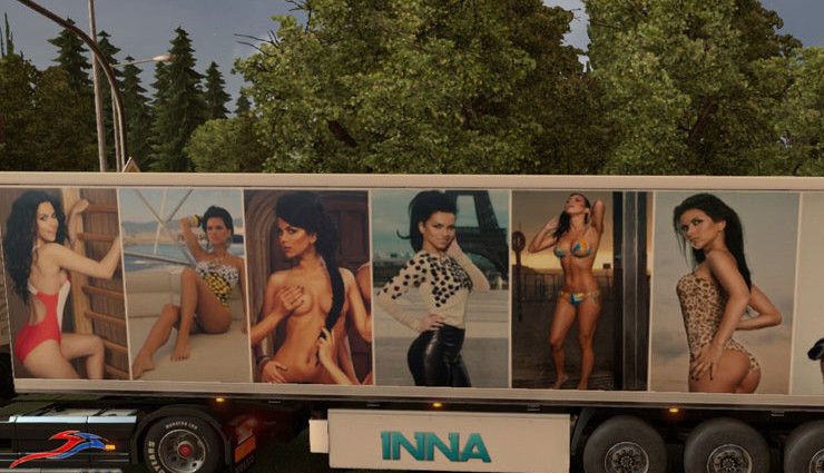 欧洲卡车模拟2拖车美女皮肤mod v1.5
