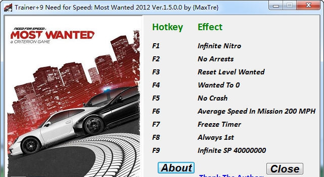 极品飞车17九项修改器 v1.8