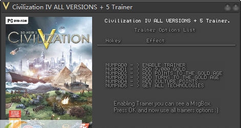 文明5通用五项修改器 v1.5