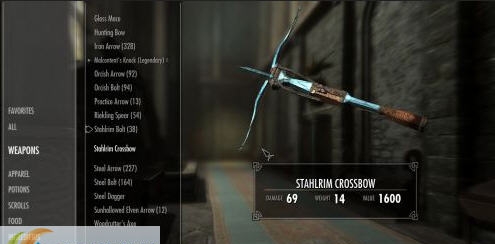上古卷轴5魔冰岩弩和箭MOD v1.8